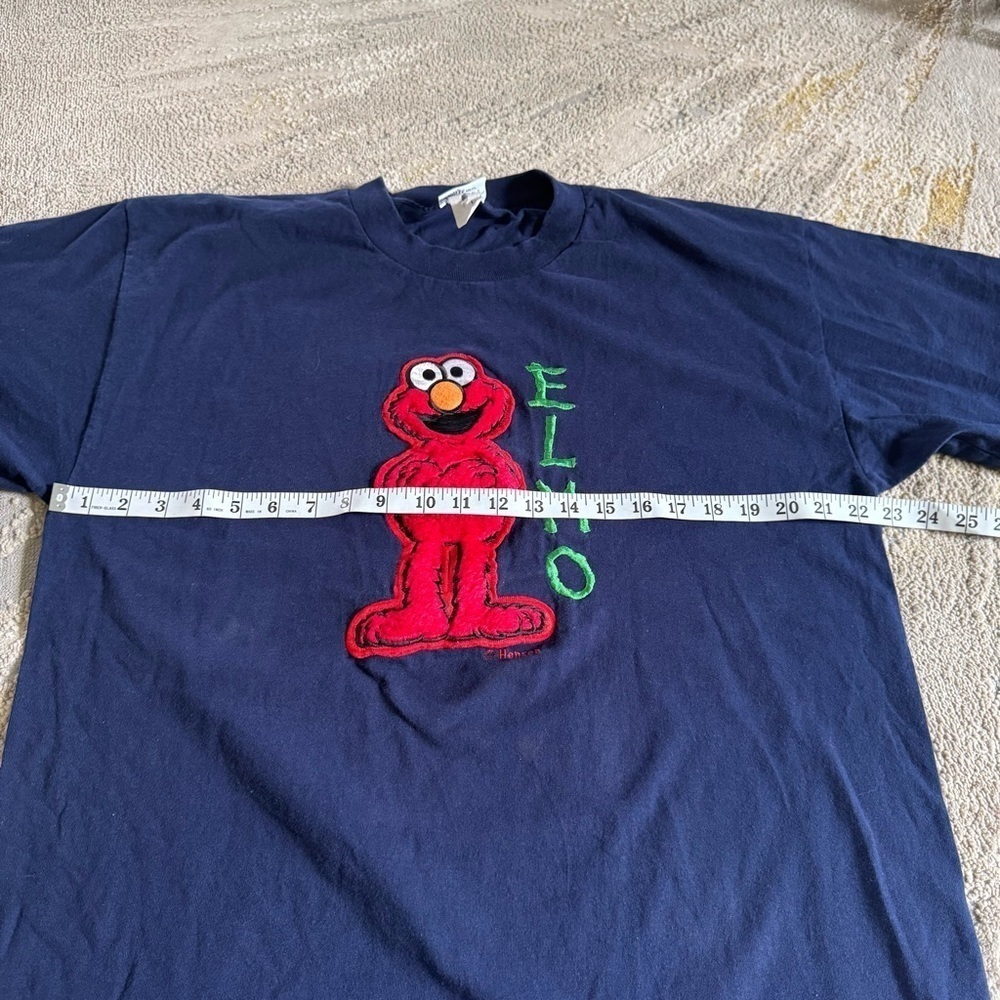 Vintage Sesame Street navy blue T-shirt Elmo cotton made in the USA XL - Picture 7 of 8